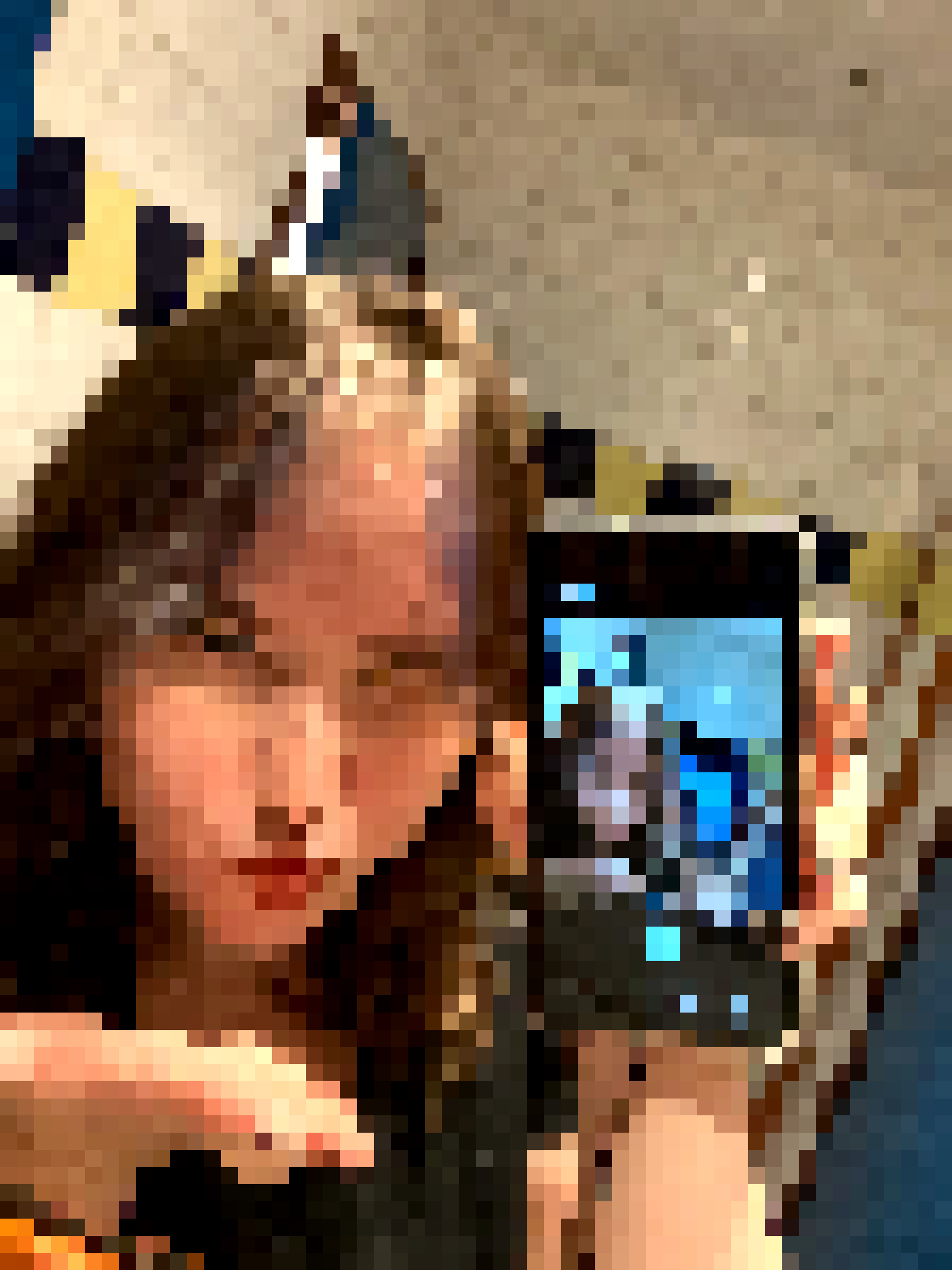 Pixel-art portrait of Laura